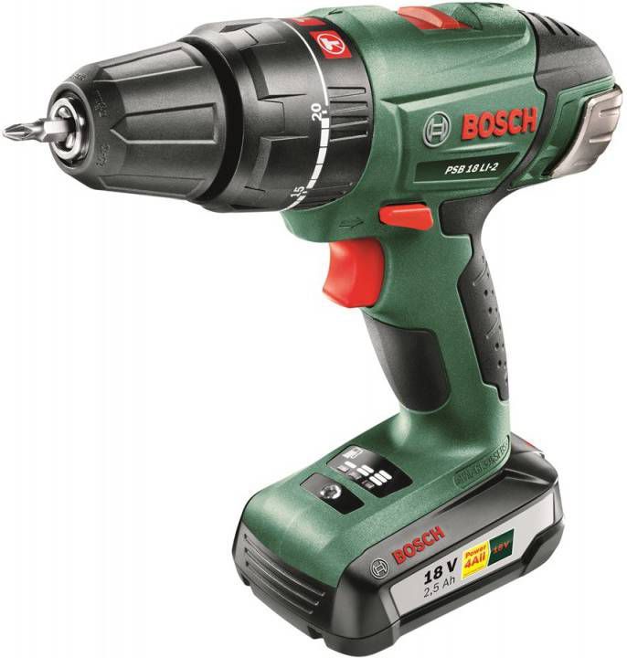 Commissie los van grijnzend Bosch PSB 18 LI-2 18V Li-Ion accu klopboor-/schroefmachine set in koffer (1x 2,5Ah accu) 54Nm - Koelkastwebshop.nl Commissie los van grijnzend Bosch PSB 18 LI-2 18V Li-Ion accu klopboor-/schroefmachine set in koffer (1x 2,5Ah accu) 54Nm - Koelkastwebshop.nl