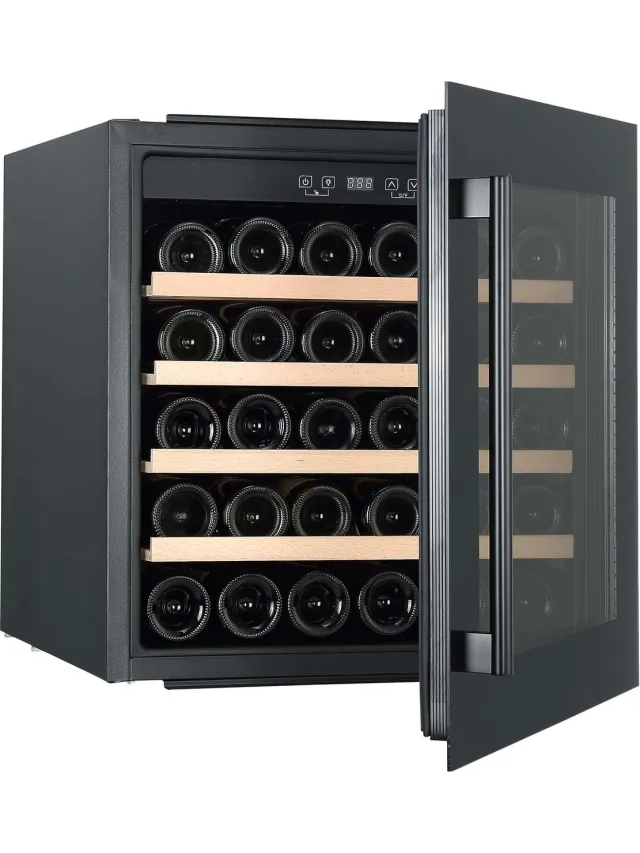 Caviss Inbouwwijnkoelkast SLEN132TBE - Nis 60 cm - 32 Flessen - 1 zone Zwart