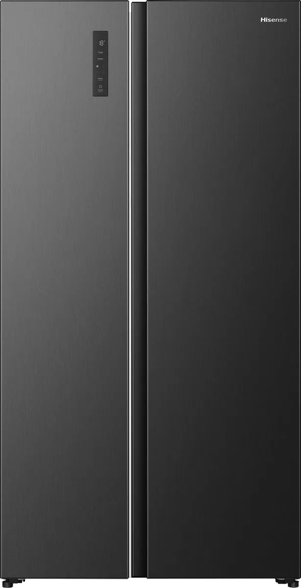 Hisense RS3P558NEFD - Amerikaanse koelkast - No-Frost - 178 cm hoog - 544 liter - Energielabel D - Invriesvermogen 12 kg/24u - Geluidsniveau 37 dB - LED Display - SuperCool - FastFreeze - Deuralarm - Inverter Compressor - Multi Airflow Zwart