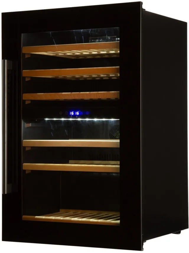 Klarstein Wijnkoelkast - 2 Zones - 132 Liter - Drankenkoelkast - Glazen Deur - 5-22°C - 41 Flessen - Zwart - Wijnkelder - 41 Flessen 56 cm - voor Bar - Inbouw - glas Hout LED - Wijnklimaatkast - Wijnkast - Wine Cooler - Wine Fridge