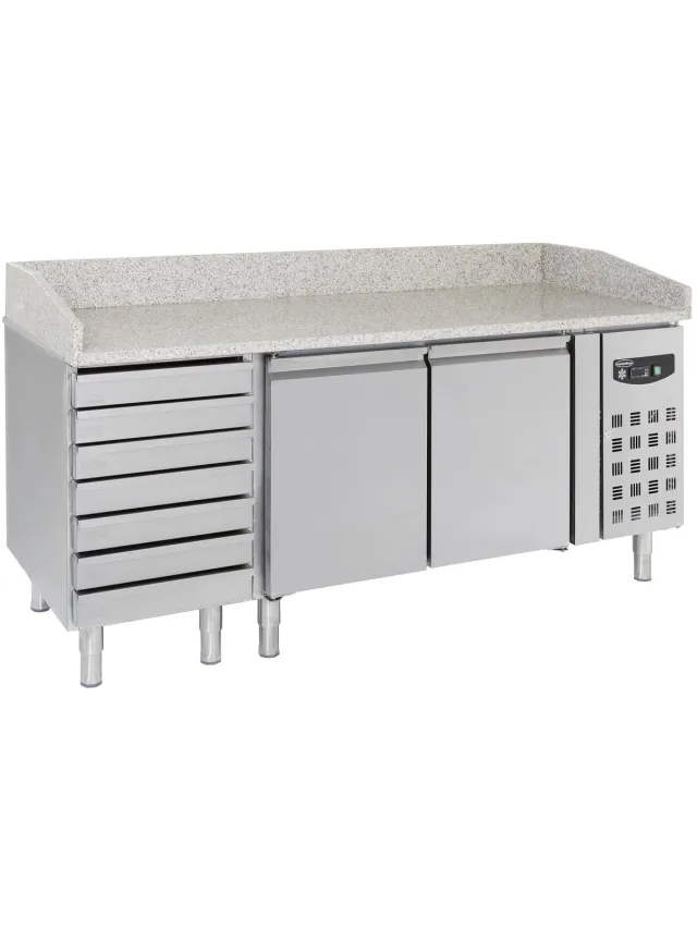Combisteel Pizzawerkbank 2 Drs 7 Laden - Combisteel Grijs