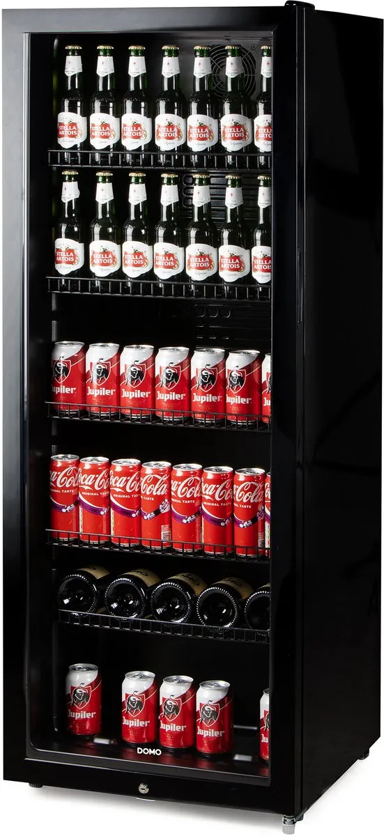 Domo DO91611BK drankenkoelkast met glazen deur, 237 liter Zwart