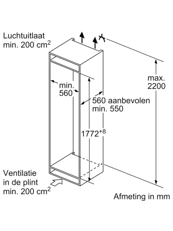 Siemens KI87VVFE1 inbouw koel-vriescombinatie wit, foto 2