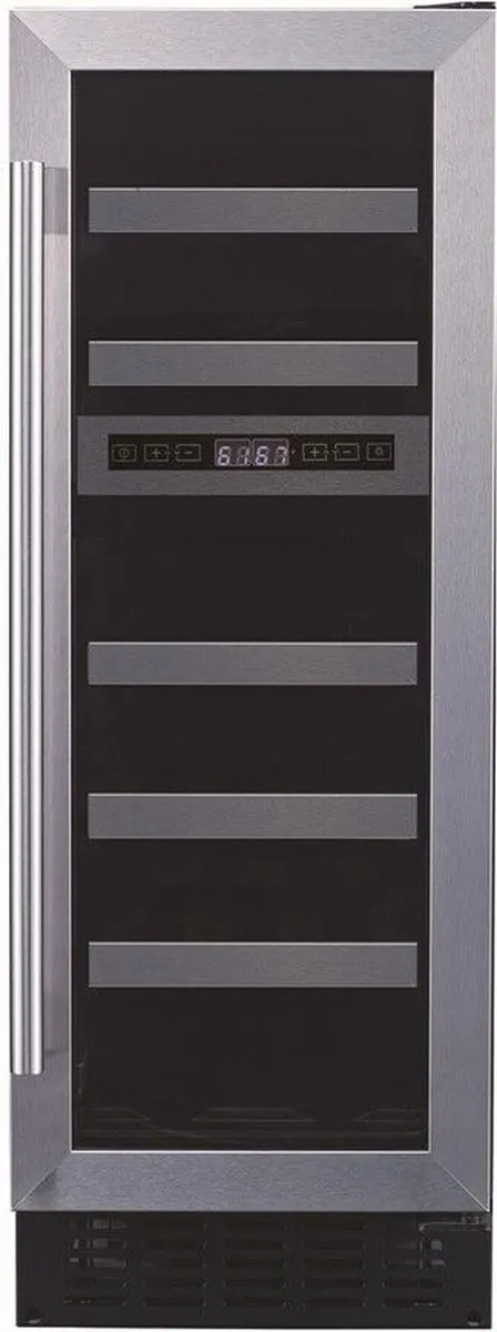 Le Chai LB160 - Onderbouw Wijnkoelkast - 2 temperatuurzones 5 tot 20 °C - RVS - 16 flessen - H 82 cm - B 30 cm RVS - zilver