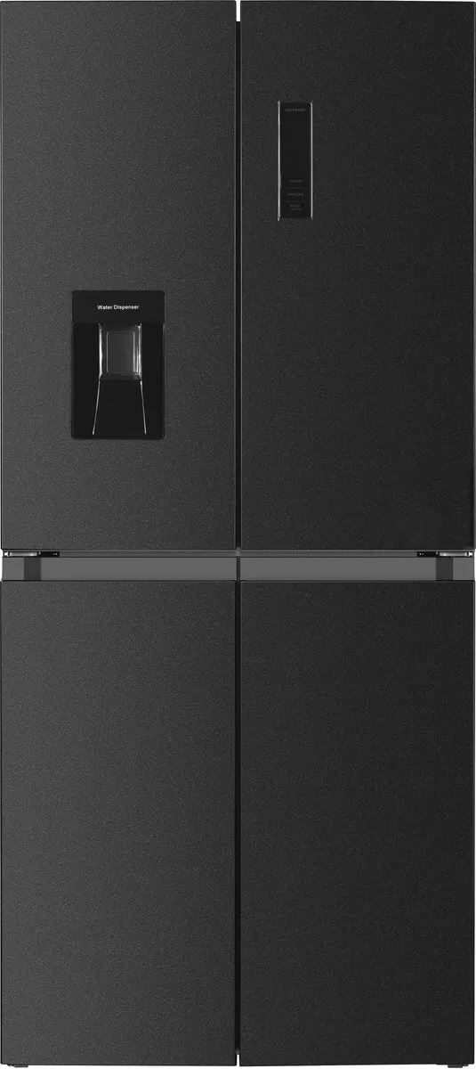 Frilec BONNMD460-WS-150-041CDI - Amerikaanse koelkast - 4 deuren - Energiezuinig C - Snelvries functie - Waterdispenser - 5 Jaar Garantie - Donker Inox