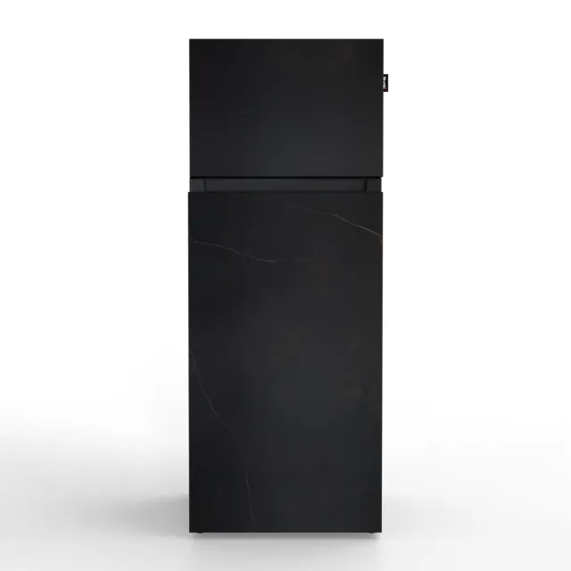 Nunki MEDIUM-AKEL / Dubbel-Deurs Koelkast, E Klasse, 206l, Zwarte Marmerlook Kelya, Satin (ALL sides)