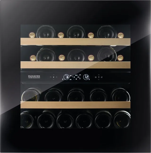 Dunavox Horizon-25.TO Greeploze Inbouw Wijnkoelkast DVH-25.65DB.TO 2 Zones Zwart Glas
