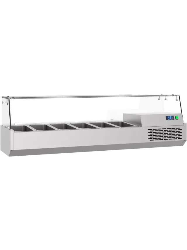 Combisteel Opzetkoelvitrine - 6x 1/3 GN - 1550x390x460mm Grijs