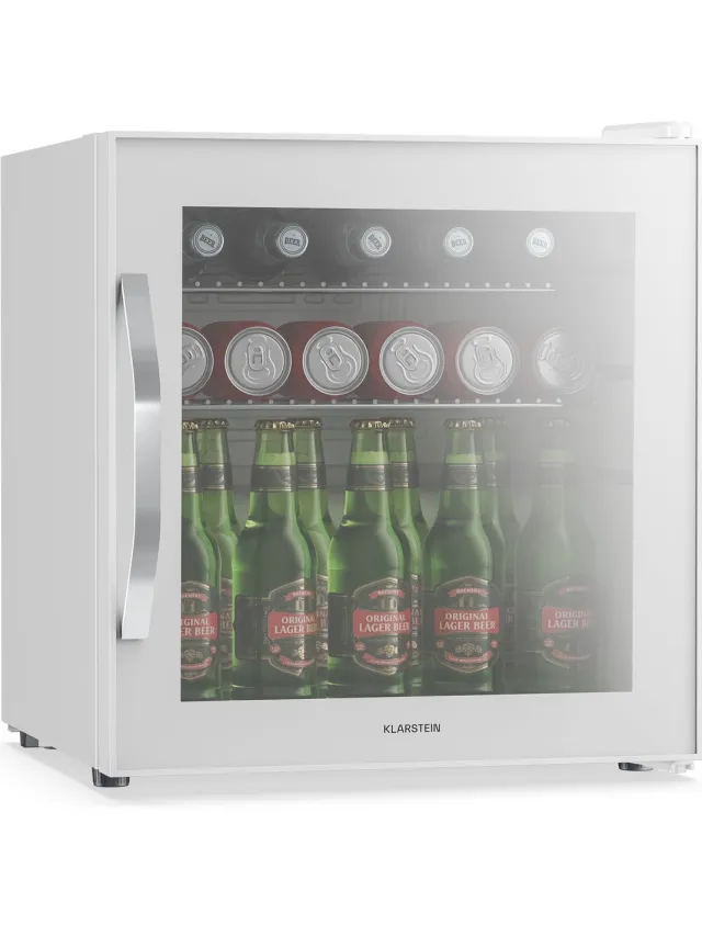 Klarstein mini-drankkoelkast met glazen deur, 47 liter Wit