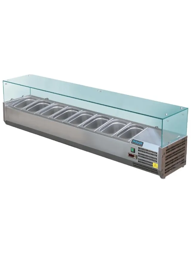 Polar G-serie opzetkoelvitrine 8x GN 1/3 Grijs