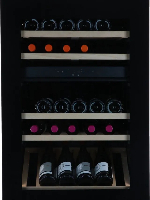 Vinata Premium Wijnklimaatkast Viso Inbouw - Zwart - 45 flessen - 87.2 x 59.2x 56 cm - Glazen deur