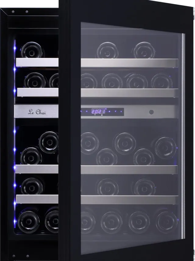 Le Chai Onderbouw Wijnkoelkast - LBN458PO - Push Open - 2 zone - 45 Fl Zwart