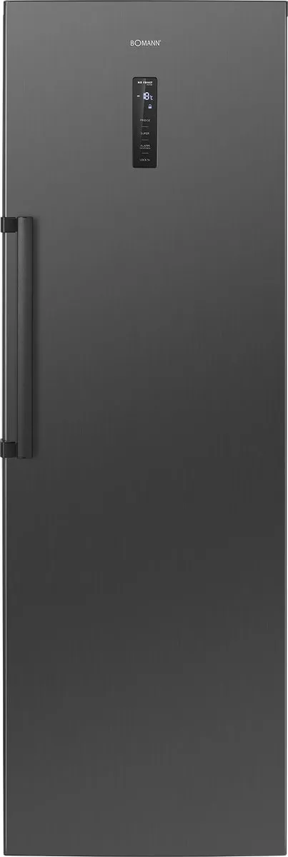 Bomann GS 7371 – Vrijstaande Vriezer – No Frost - 274 liter – Dark Inox – Energieklasse D zwart
