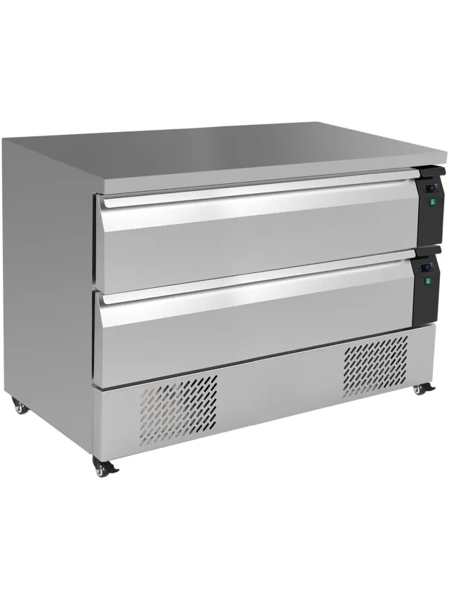 Combisteel Koel-/Vrieswerkbank - 265L - 2 Laden 6x 1/1 GN - Geforceerd - Wielen - 1230x700x865mm Grijs