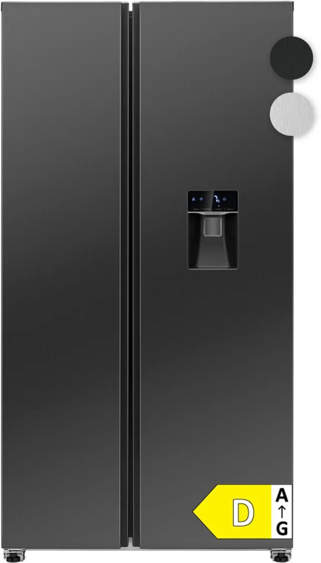 Bomann SBS 7367 - Amerikaanse Koelkast - Side-by-Side - 439 Liter - Total No Frost – Waterdispenser - Dark Inox Look Zwart