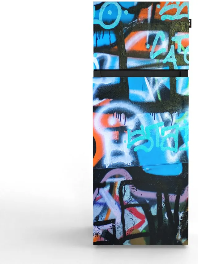 Nunki MEDIUM-FGRA / Dubbel-Deurs Koelkast, E Klasse, 206l, Graffiti, Satin (FRONT only)