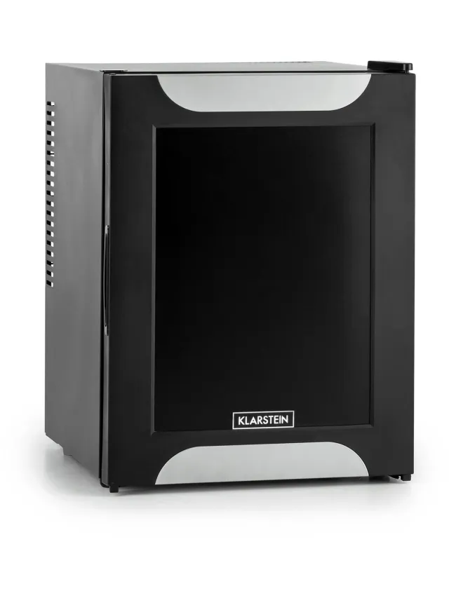 Klarstein Minibar minikoelkast voor kamers, 33 liter minikoelkast voor drankjes en cosmetica, kleine , kleine en stille koelkast, verstelbaar schap, kleine huidverzorgingskoelkast 5-15 °C - 25 dB - voor Hotelkamer voor Partykelder - Compact Zwart