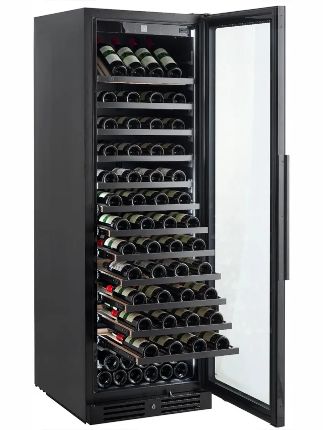 Nestor M NWX1124FN2 Wijnkoelkast/Wijnbewaarkast - 1 zone (5-20°C) - 124 Flessen - Vrijstaand & Inbouw - 3 Kleuren LED - 38 dB - Luxe - Koolstoffilter Zwart 1 zone 124 flessen