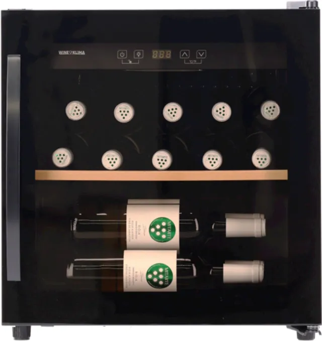 Wine Klima VSA-14 - Zwart - Greep - Wijnklimaatkast - Vrijstaand - 14 flessen - 1 zone