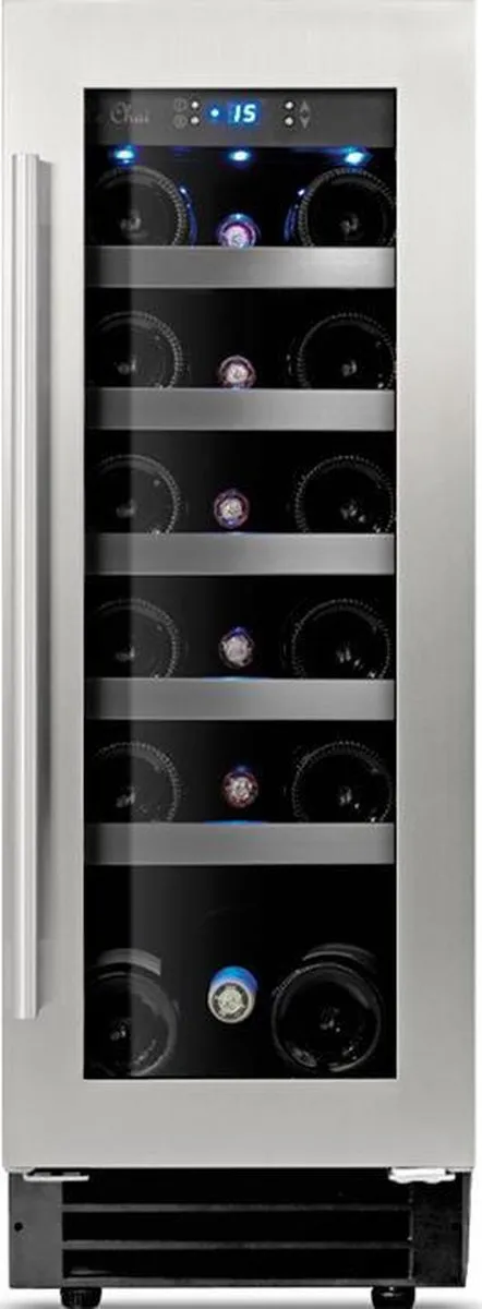 Le Chai LM180 - Inbouw wijnkoeler - RVS -18 flessen - energielabel A RVS glasdeur