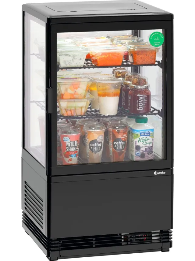 Bartscher Mini-koelvitrine 58L-SW - 58 L - Horeca koelkast Zwart