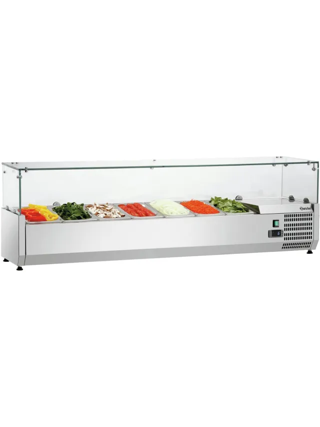 Bartscher Opzetkoelvitrine GL4-1501 - 7x 1/4 GN - 1500x335x459mm rvs