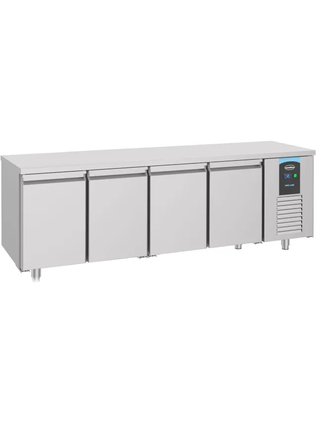 Combisteel Koelwerkbank - ENERGY LINE - Energiezuinig - 632L - 4 Deuren-2°C/+8°C - Geforceerd - 2330x700x850mm RVS