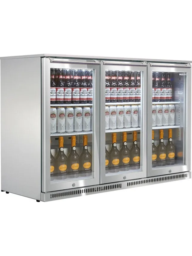 Husky C3AF-HS-STEEL - Barkoelkast - Met Glazen Deuren - 290 Liter - Zilver Grijs