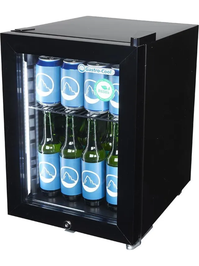Gastro-Cool KW25 - Mini koelkast met glazen deur 23 Liter - Zwart/Zwart/Zwart 247101