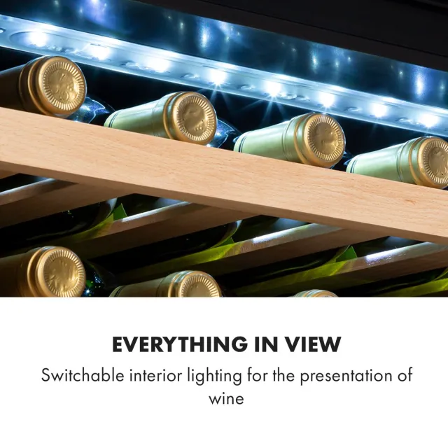Klarstein Vinsider Inbouw Wijnkoelkast/Drankenkoelkast, Wijnkoelkast met één temperatuurzone, screen, Barkoelkast voor binnen en buiten, Wijnkoelkast, 5–22 °C, 24 flessen, Wit