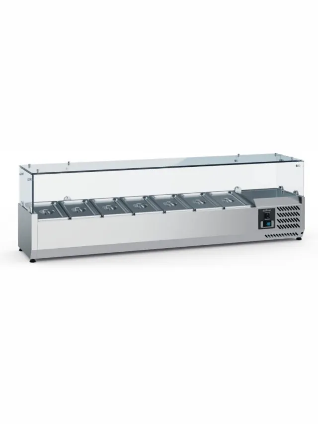 Ecofrost Opzetkoelvitrine 7x 1/3 GN - RVS - 1600mm Grijs