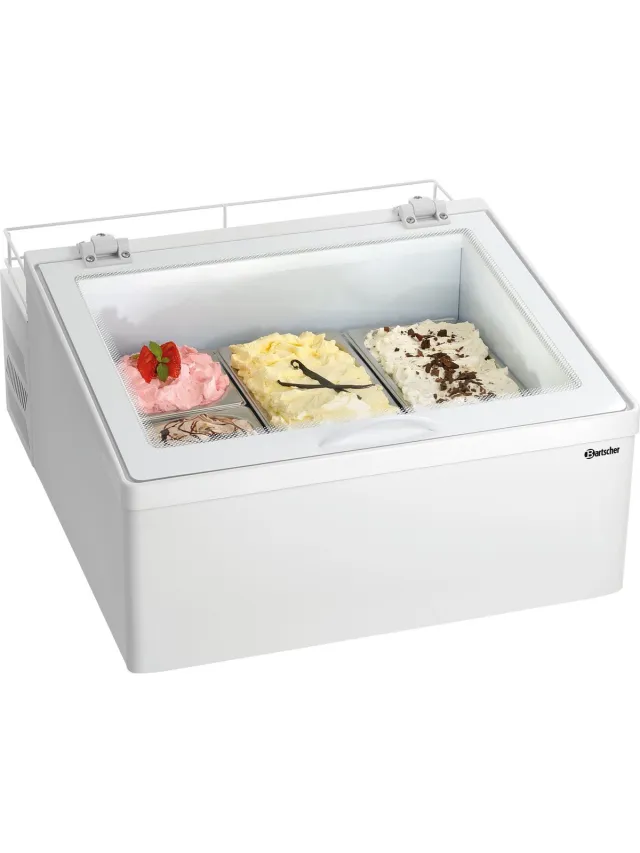 Bartscher IJsvitrine 3x5L-F - 15 Liter - Dubbele Beglazing - LED Verlichting - 650x725x360 Mm Wit
