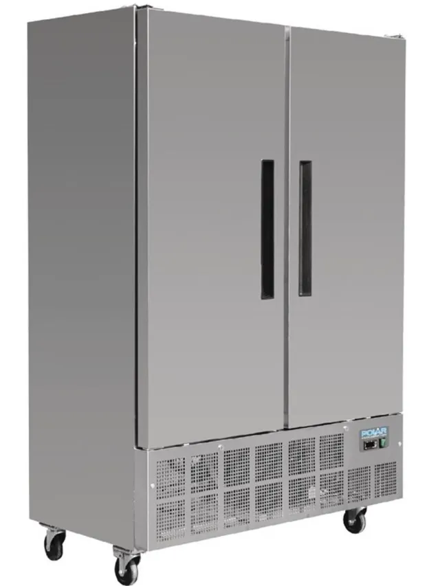 Polar G-serie 2-deurs slimline RVS vriezer 960L aluminium