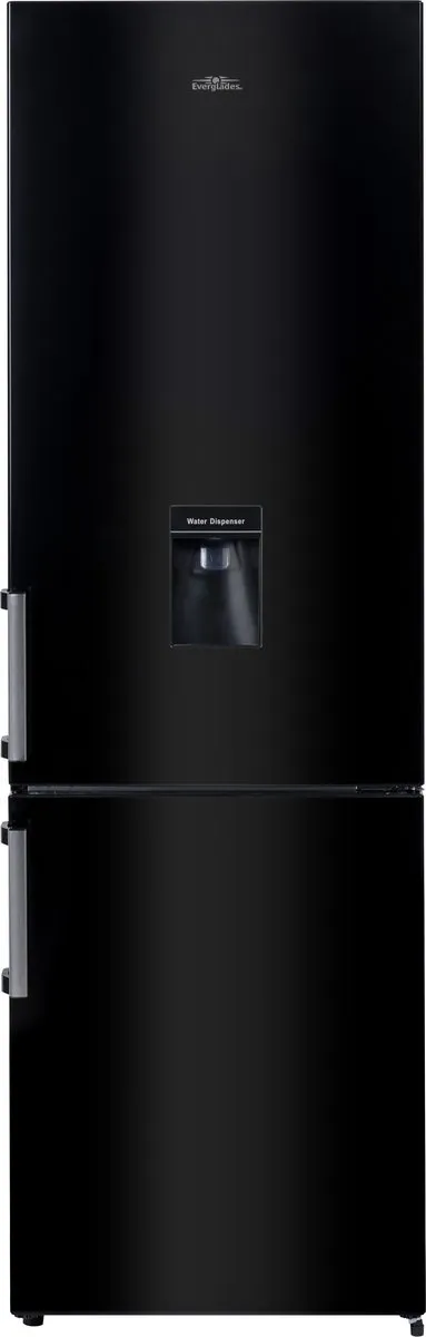 Everglades EVUD4049 - Koel- Vriescombinatie - Zwart Waterdispenser - E klasse - 268 Liter - 5 Jaar Garantie