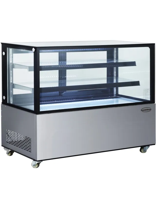 Combisteel Koelvitrine - 470L - Zwart/grijs - +2°c/+8°c - 3 Schappen - 1515x675x1210mm