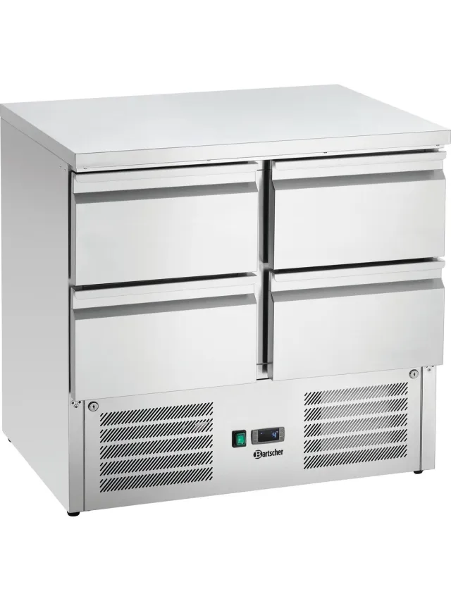 Bartscher Koelwerkbank - 260L - 4 Laden - 0°C/+10°C - Geforceerd - 903x700x880mm rvs