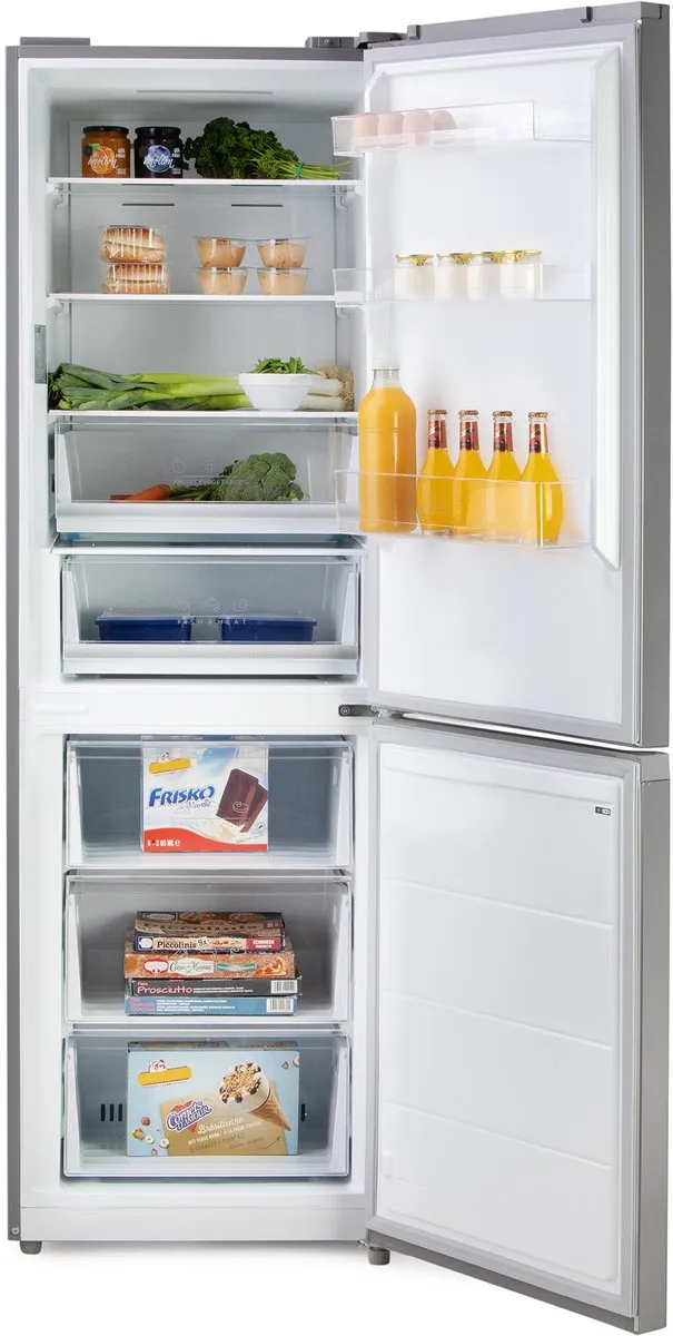 PRIMO PR183CIN Koelvriescombinatie - No Frost - 338L - Vrijstaande Koelkast - C - 35dB Stil - Inox