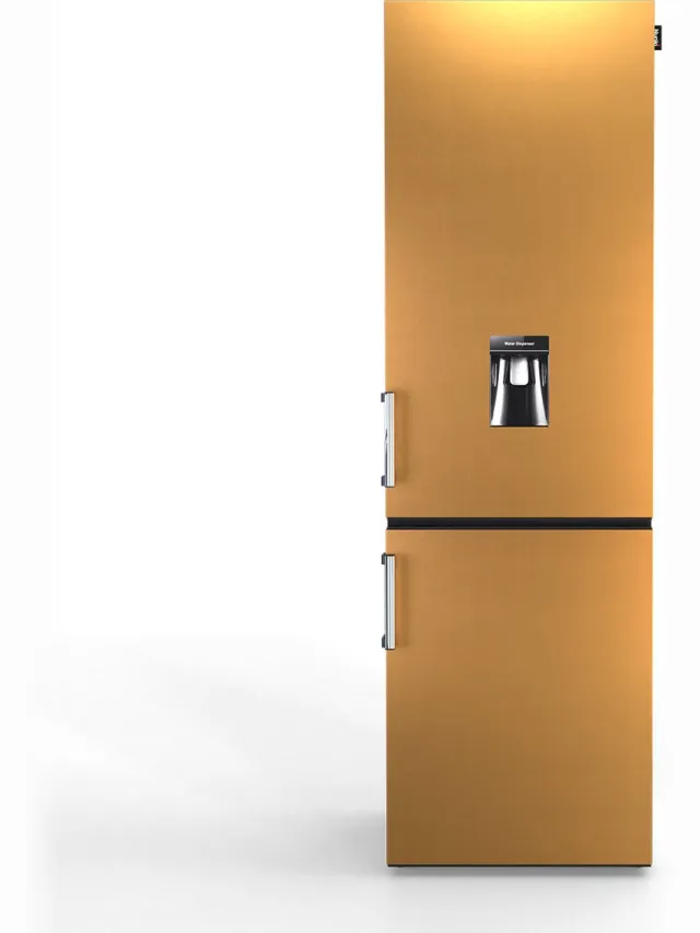 Nunki Large H2O – Koel-vriescombinatie – Waterdispenser – E-klasse – 268 liter – Front Brushed Bronze Texture Brons