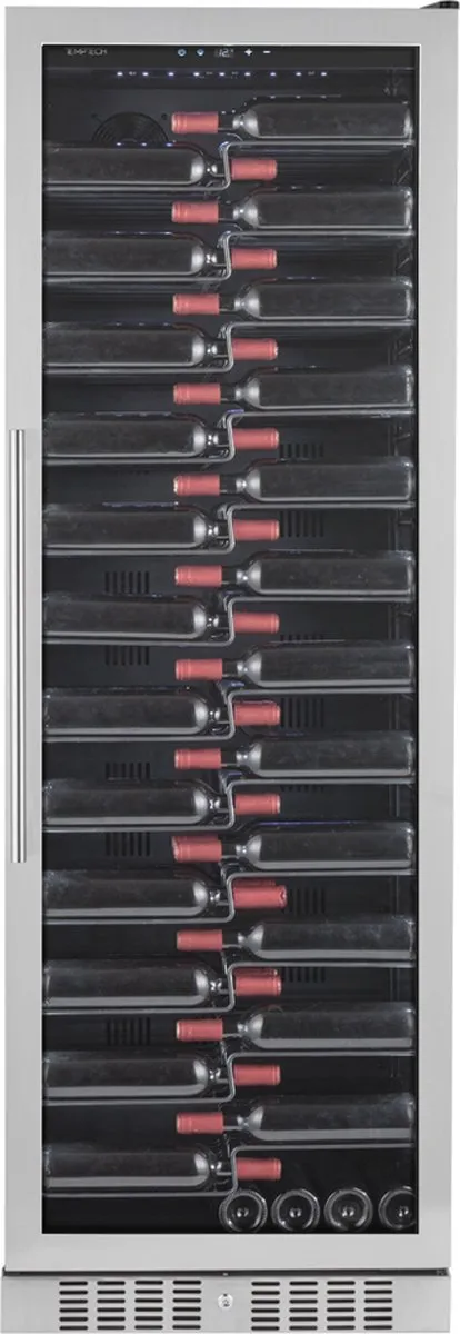 Temptech Wijnkoelkast - Copenhagen CPRO1800SX - 143 Flessen - 1 Zone zwart