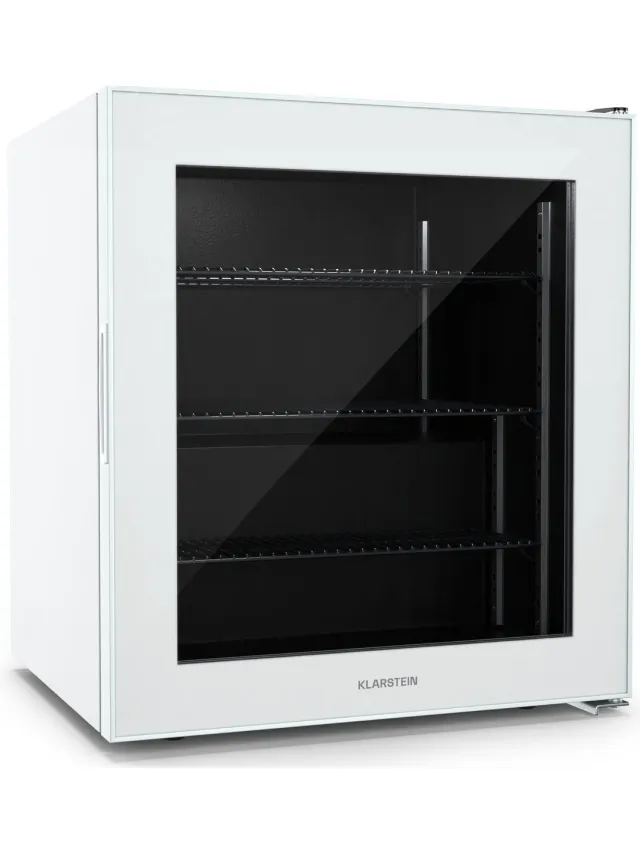 Klarstein Iceage 88 Vriezer - 88 Liter inhoud 3 Schappen - Thermostaat - Glazen front - Wit - Vrieskast Diepvrieskast - LED Compact - Verstelbaar - Freezer Vrieskast Klein