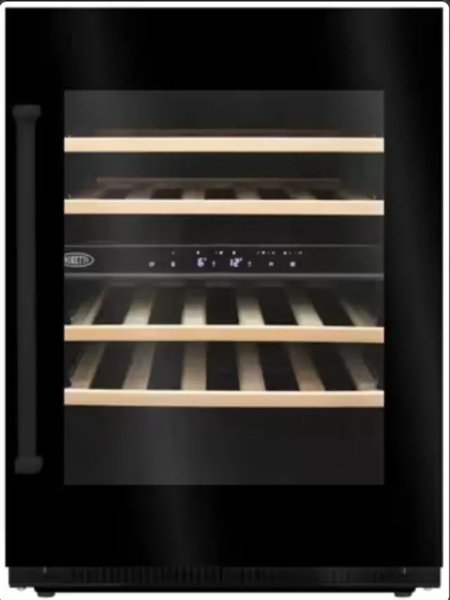 Boretti MLWC82GRZW Wijnklimaatkast inbouw 82cm onderbouw, 2 temperatuurzones, Deurhoogte 780mm met greep, zwart glas