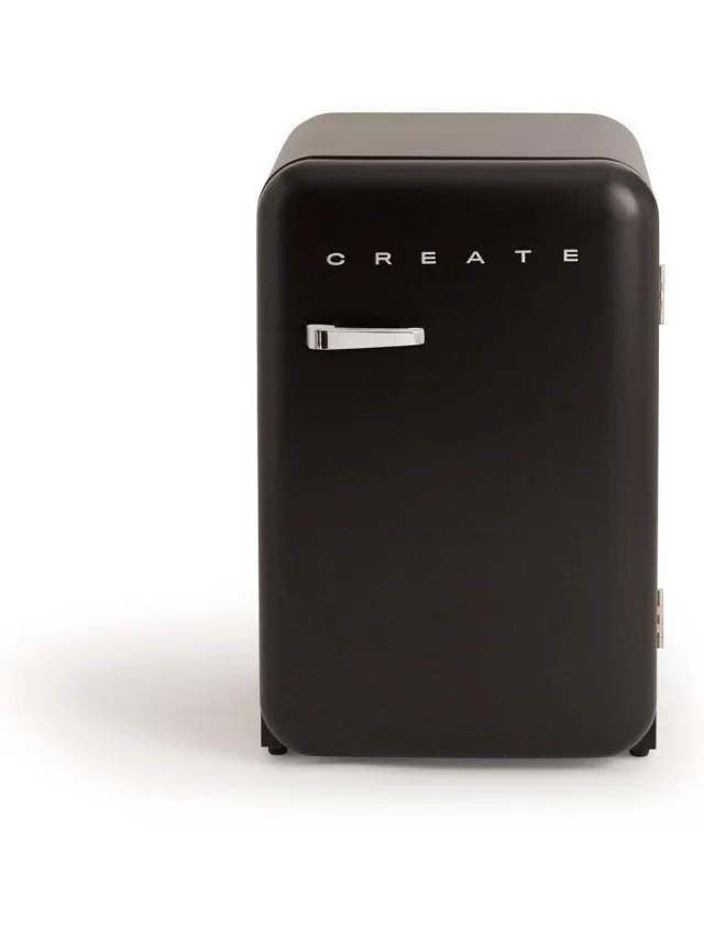 Create Koelkast in retrostijl - Zwart - Handvat Zilver - FRIDGE RETRO 107L