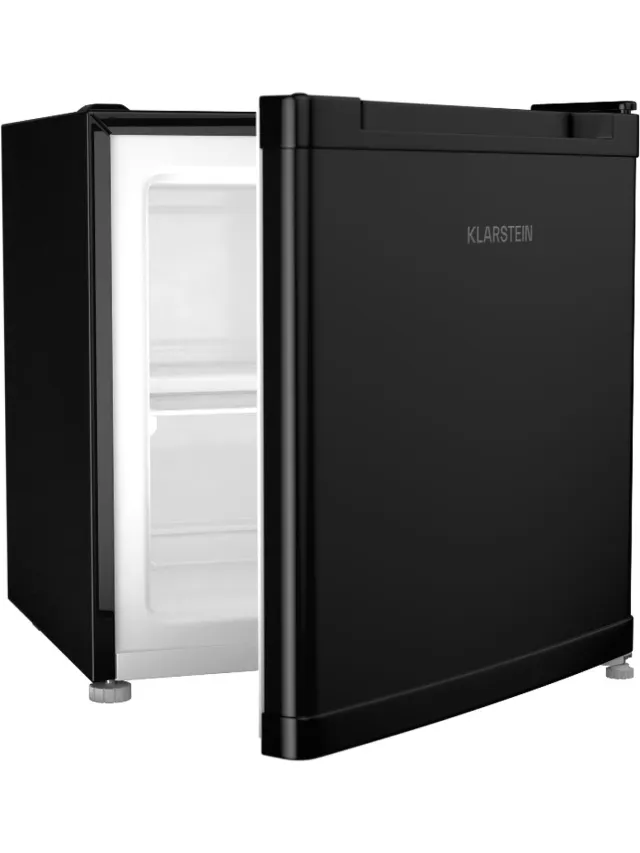 Klarstein Irene mini-vriezer, 31 liter koel-/vriescombinatie, temperatuurbereik -24°C tot 10°C, energie-efficiëntieklasse C, stil (38 dB), compact ontwerp voor kleine ruimtes, mini-vriezer - Vrieskast Diepvrieskast - 4-Sterren Zwart