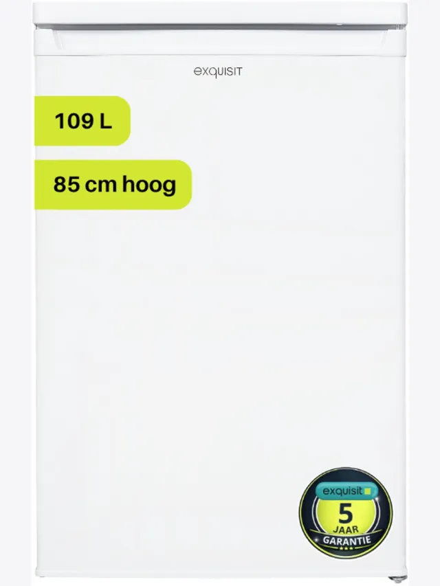 Exquisit KS16-4-E-040EW - Tafelmodel koelkast - Met vriesvak - 5 Jaar Garantie - 109 liter - Wit