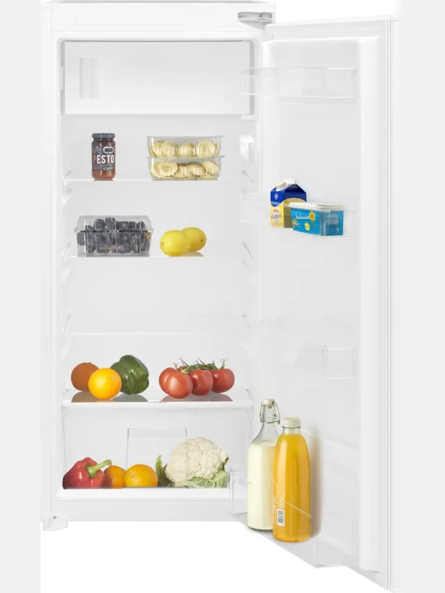 Inventum IKV1222S 122 cm energiezuinige inbouw koelkast - Zeer stil - Met vriesvak - 178 liter - Superkoelen - Supervriezen - Vakantiestand - Vershoudlade - Sleepdeur - Wit