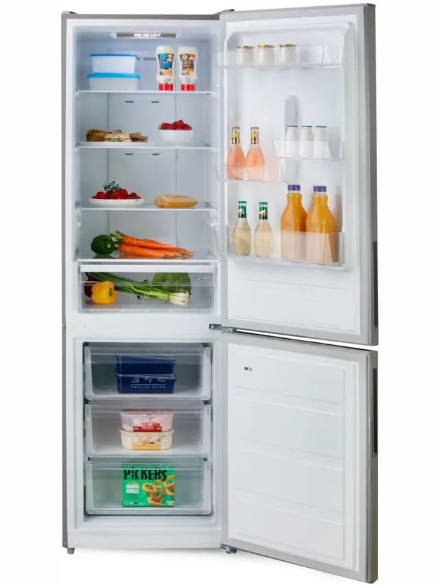 PRIMO PR184CIN Koelvriescombinatie - No Frost - 310L - Vrijstaande Koelkast - D - 38 dB Stil – Inox