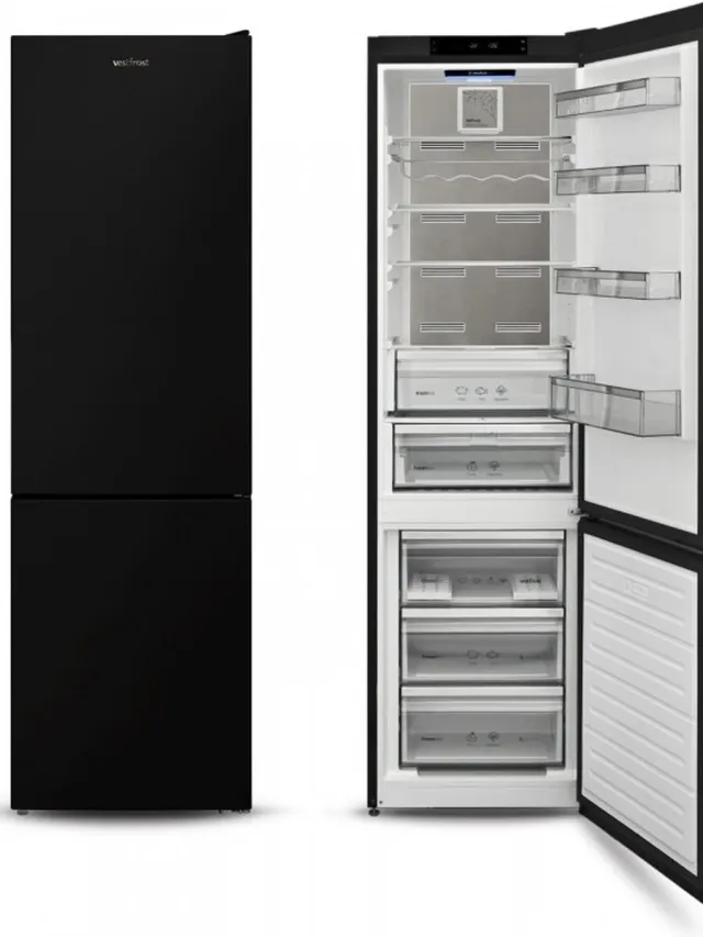 Vestfrost Koel-vriescombinatie * NoFrost * VR-FB383-2H0P - 0° lade - Lade met vochtregeling - Maxi-Fresh filter - LED-verlichting aan de zijkanten zwart
