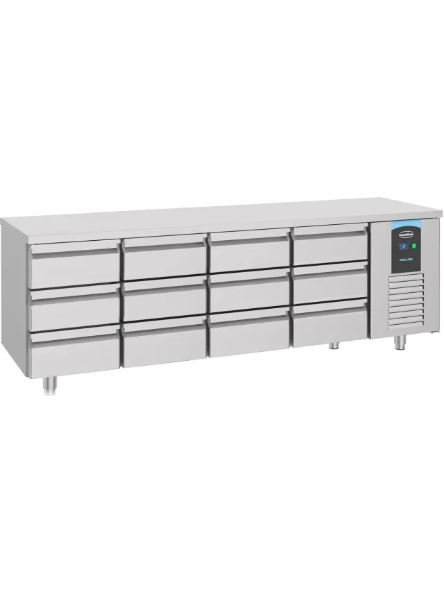 Combisteel Koelwerkbank - ENERGY LINE - 632L - 12 Laden 1/1 GN-2°C/+8°C - Geforceerd - 2330x700x850mm RVS