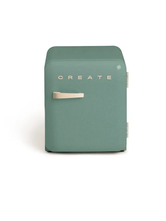 Create Koelkast in retrostijl - Sage - Handvat Zand - FRIDGE RETRO 48L
