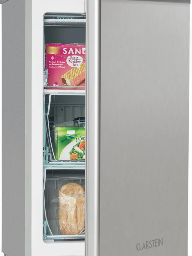 Klarstein Diepvriezer mini-vriezer, klein en stil, vrijstaande vriezer, 69 liter kleine vriezer, diepvrieskast met ijsblokjesbakje en ijsschraper, efficiënte vriezers, compacte vriezer - voor Keuken - 4-Sterren - Freezer Zilver